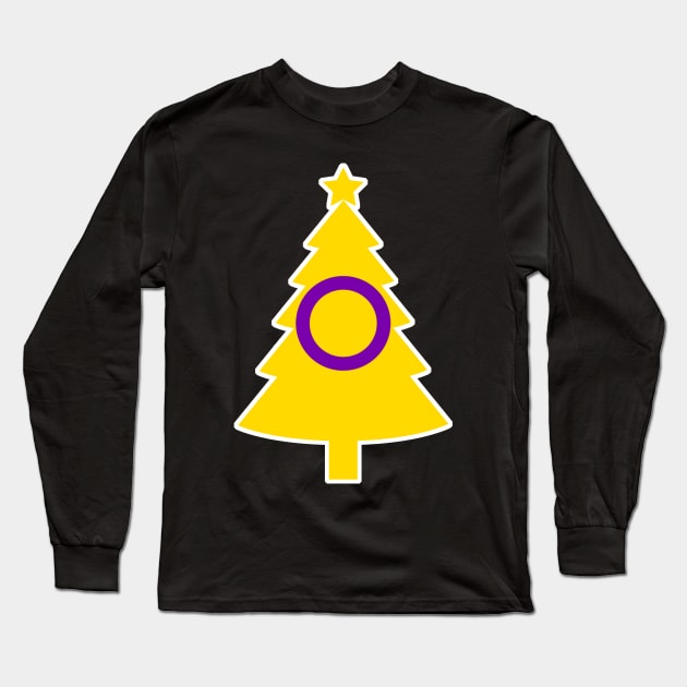 Christmas Tree LGBT Flag Intersex Long Sleeve T-Shirt by aaallsmiles